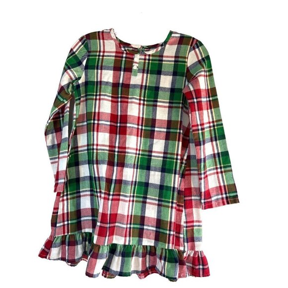 Jammies for your Families Girls Night Gown Plaid Red Green White Blue Size M 8 - Picture 1 of 5